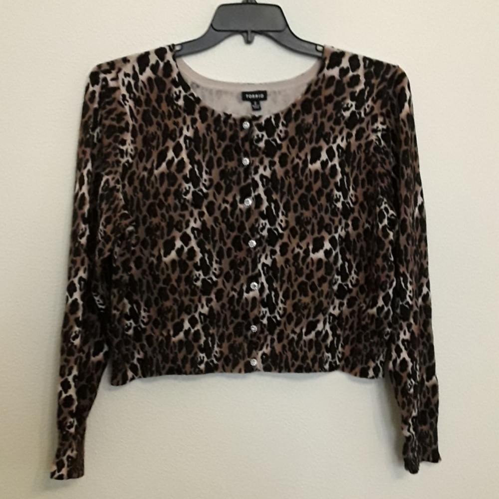 Torrid leopard cardigan,  size 2 (Torrid Sz)